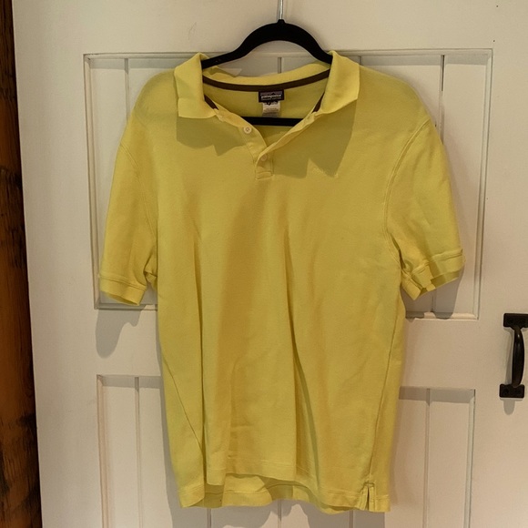 Mens Patagonia cotton polo yellow size medium - Picture 1 of 2